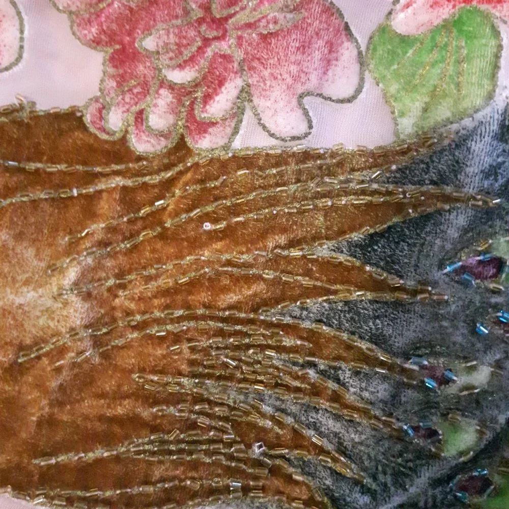 Hand made beaded long scarf or wrap - Picture 7 of 9